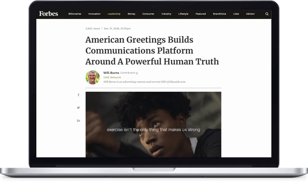 Forbes Press Coverage of Greetings Cardio